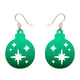 Round Bauble Green Drop Earrings