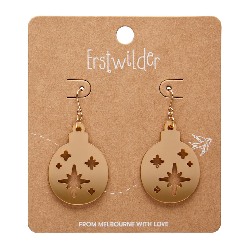 Round Bauble Gold Drop Earrings