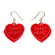 Candy Heart Drop Earrings Red