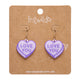 Candy Heart Drop Earrings Purple