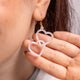 Heart Rings Drop Earrings - White