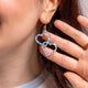 Heart Rings Drop Earrings - Blue