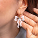 Bows Drop Earrings - White