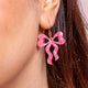 Bows Drop Earrings - Pink
