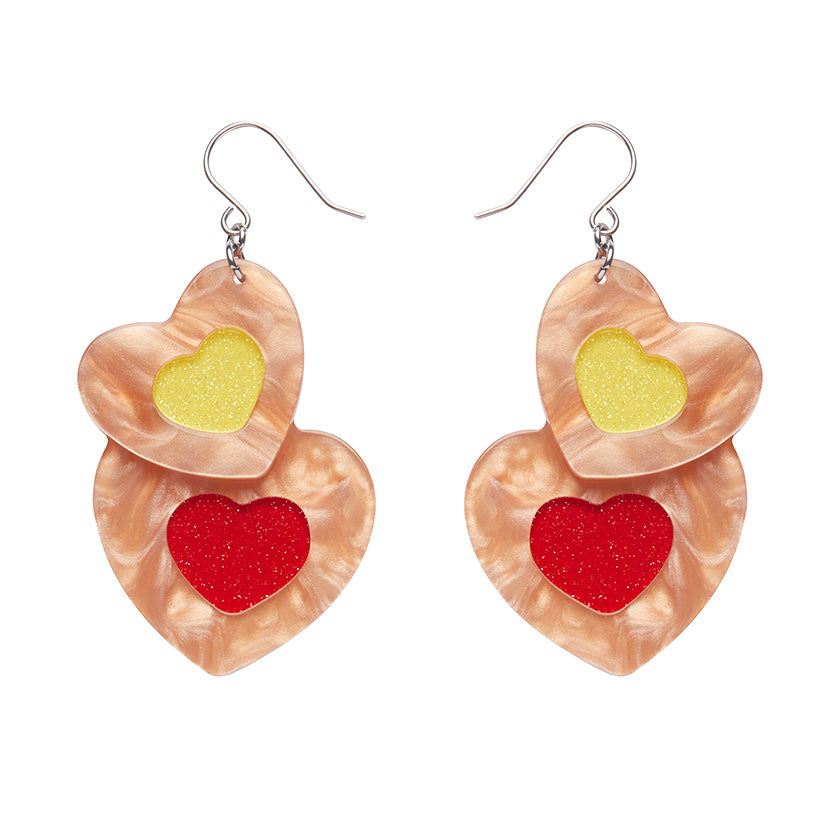 Lolly Heart Cookies Drop Earrings