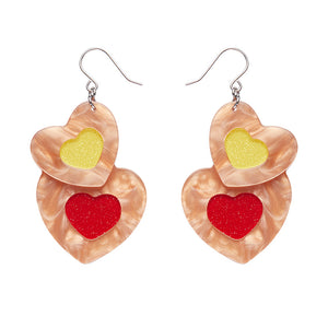 Lolly Heart Cookies Drop Earrings