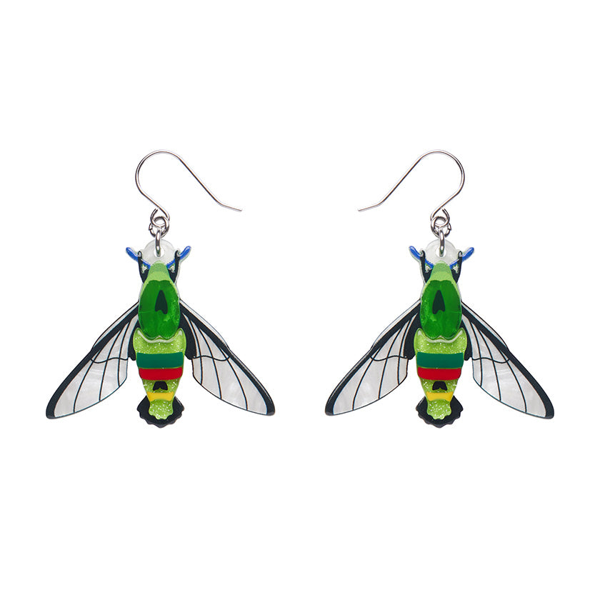 Glimmer the Hawk Moth Drop Earrings