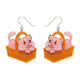 Cozy Custard Cat Drop Earrings