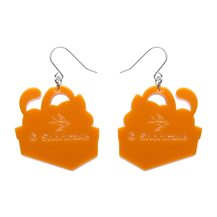 Cozy Custard Cat Drop Earrings