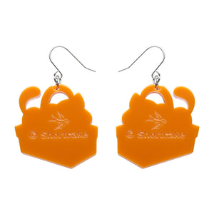 Cozy Custard Cat Drop Earrings