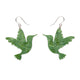 Riveting Ruby Throated Hummingbird Drop Earrings