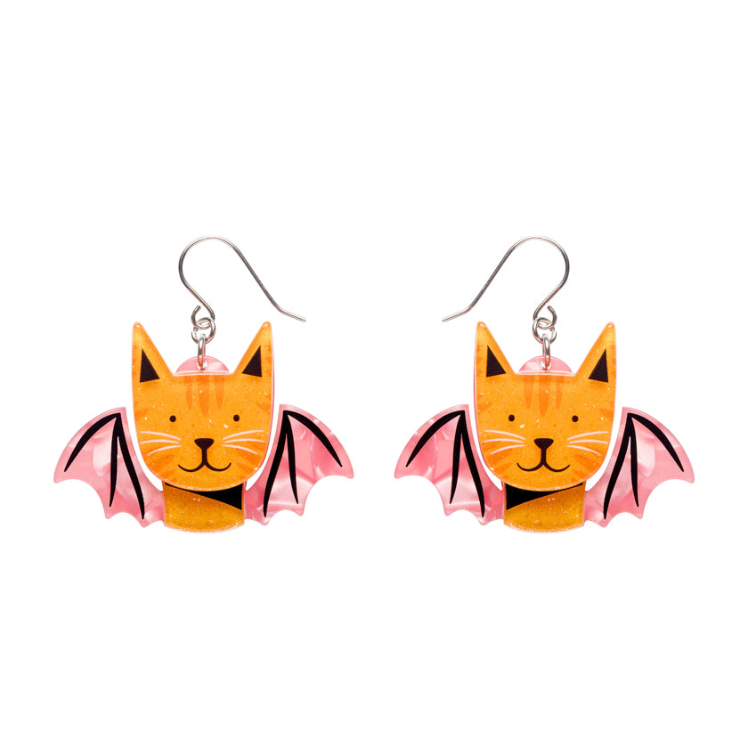 Winged Kitty Drop Earrings