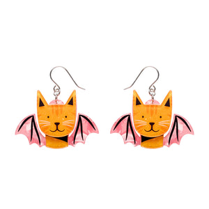 Winged Kitty Drop Earrings