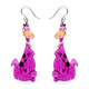 Dino Flintstone Drop Earrings