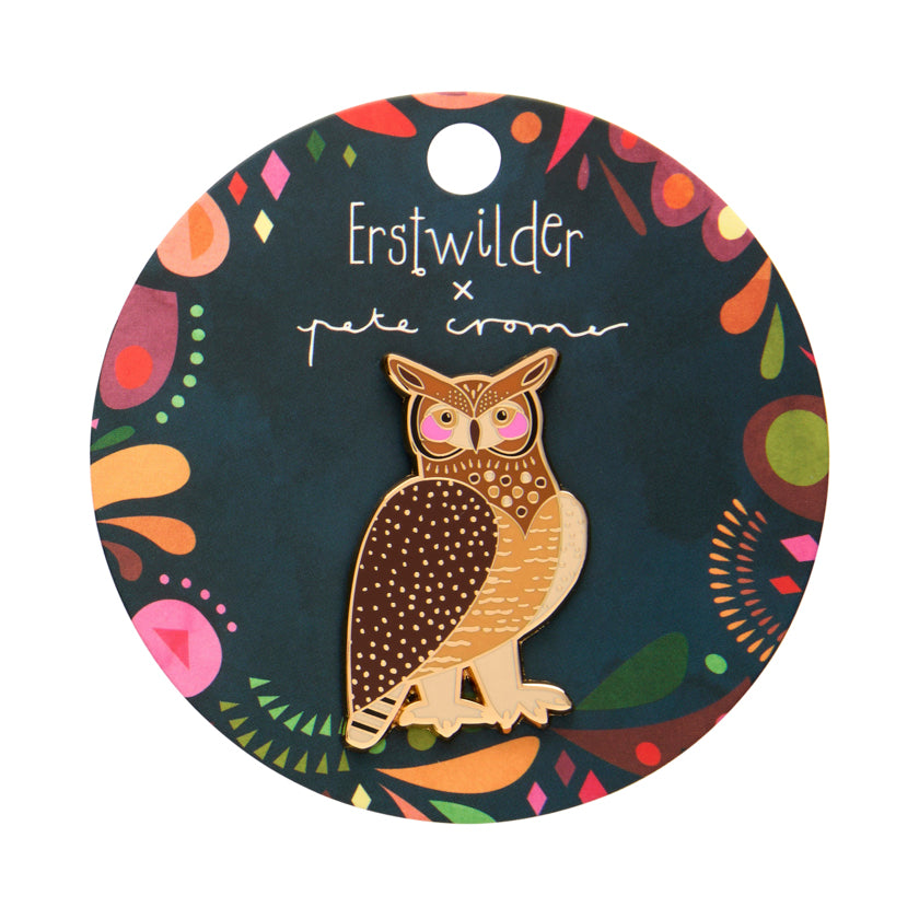 Grand Great Horned Owl Enamel Pin
