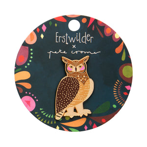 Grand Great Horned Owl Enamel Pin
