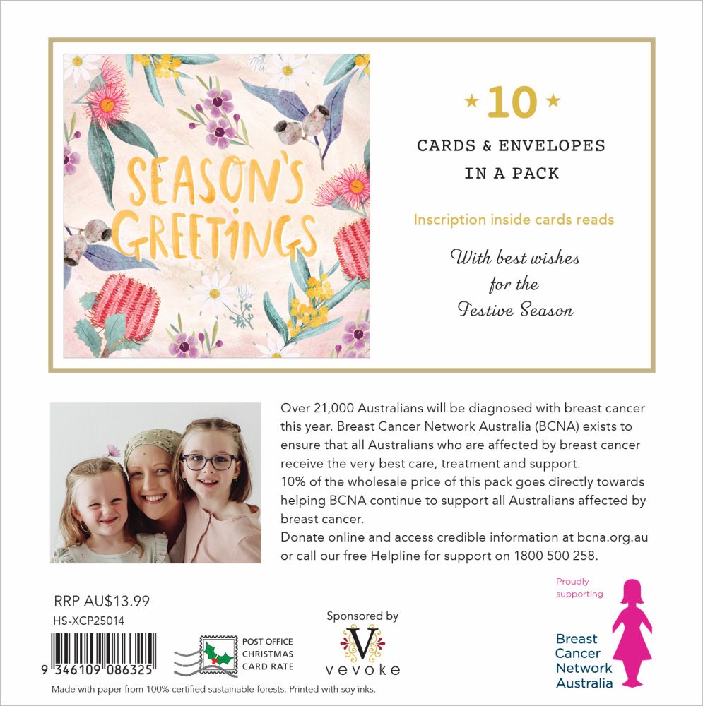 Christmas Card Wallet - BCNA - Festive Flora