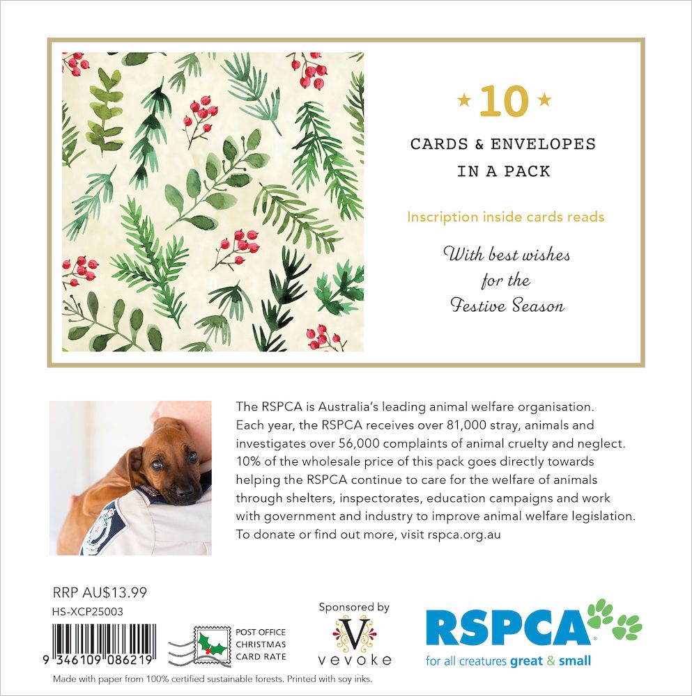 Christmas Card Wallet - RSPCA - Festive Pattern