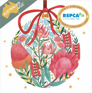 Christmas Card Wallet - RSPCA - Floral Bauble
