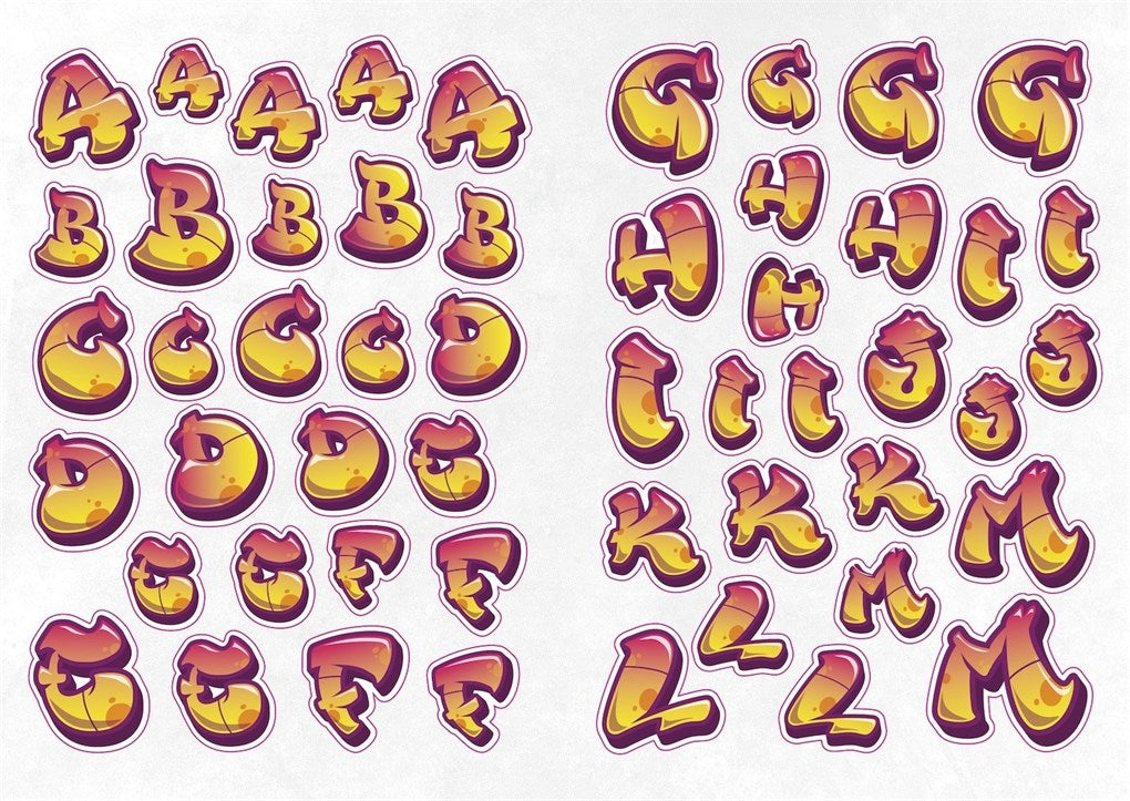 Graffiti Alphabet Sticker Book
