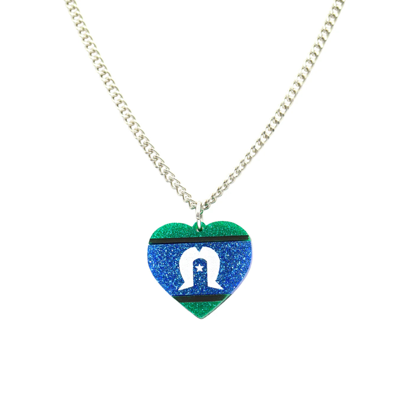 First Nations Pride Glitter Heart Necklace