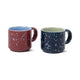 Simon Set of 2 Espresso Cups - Burgundy + Navy