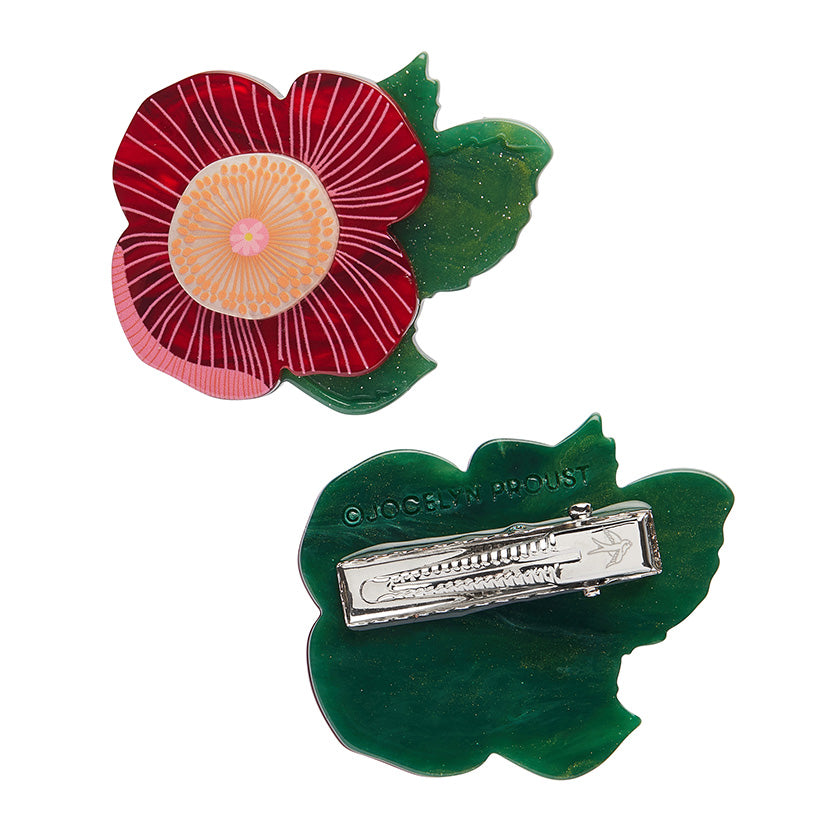 Pretty Poppies Hair Clips - Set of 2