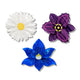 Assorted Flowers Hair Clips - Set of 3