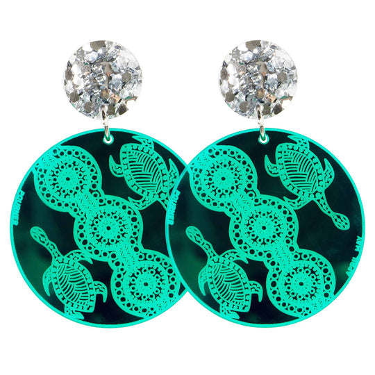 Green Mirror Earrings Haus of Dizzy X Kiya Watt