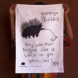 Inarlenge (Echidna) Linen Tea Towel