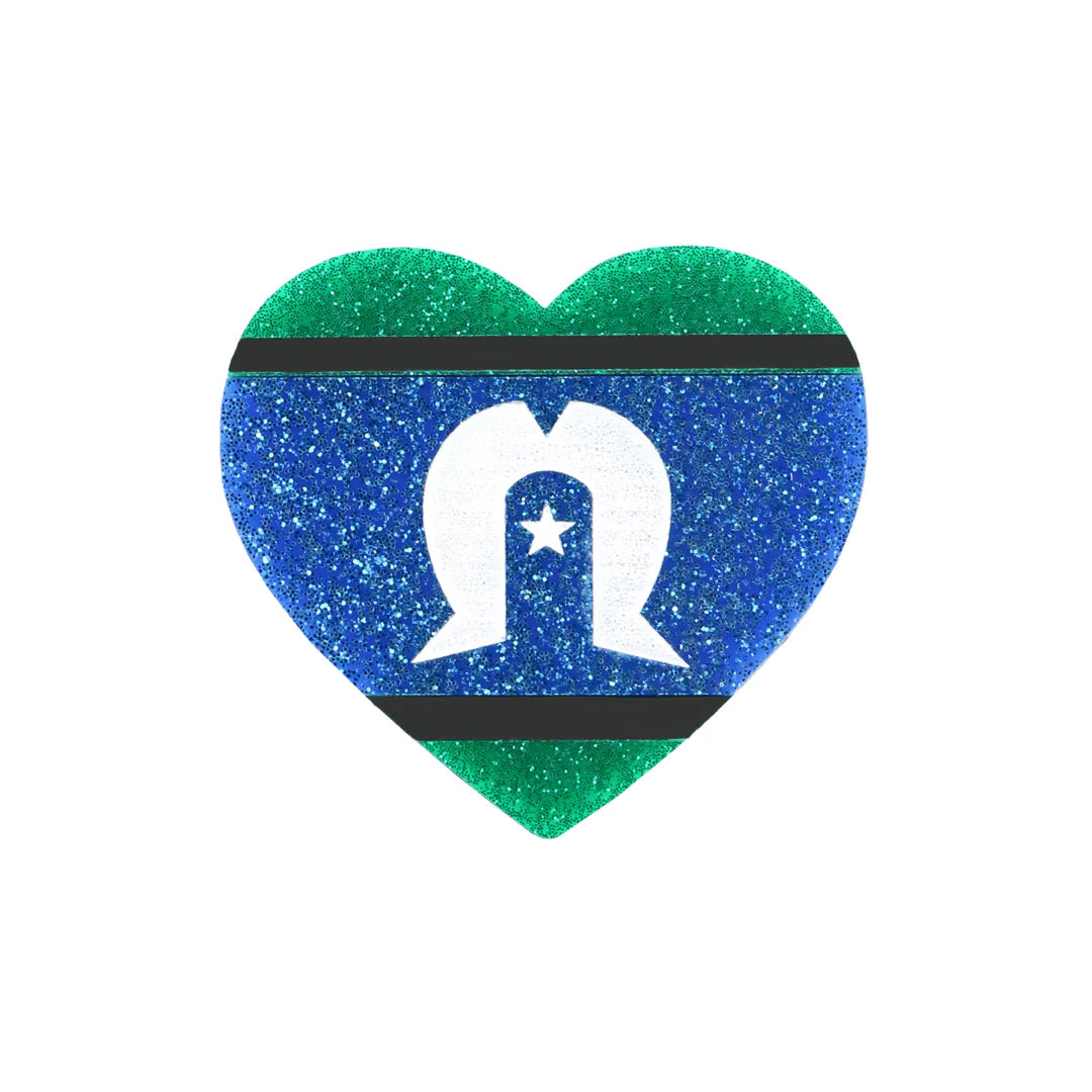 Glitter Torres Strait Islands Heart Pin