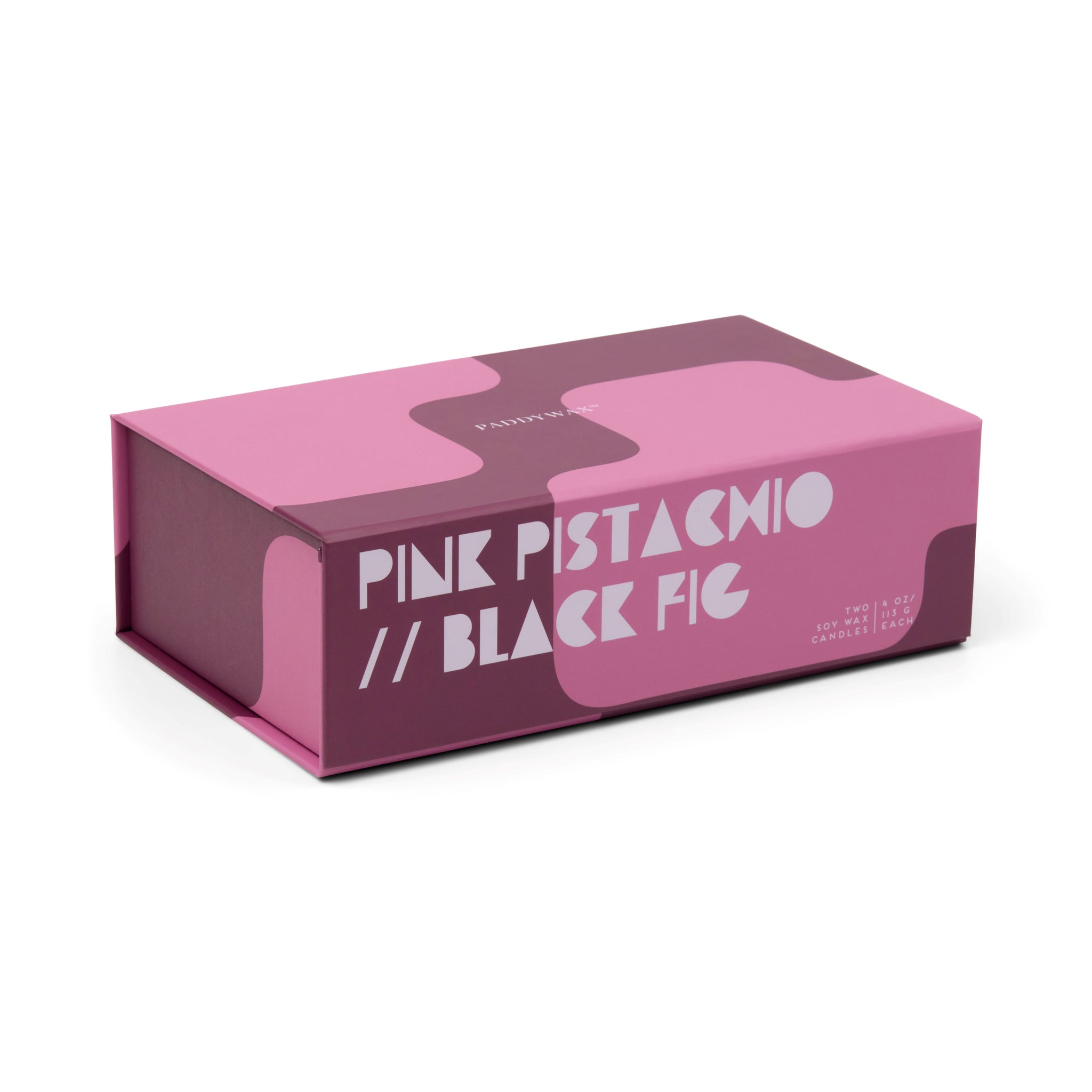 Boxed Set Of 2 Jigsaw 4 Oz Candles - Burgundy & Pink - Pink Pistachio & Black Dahlia Fig