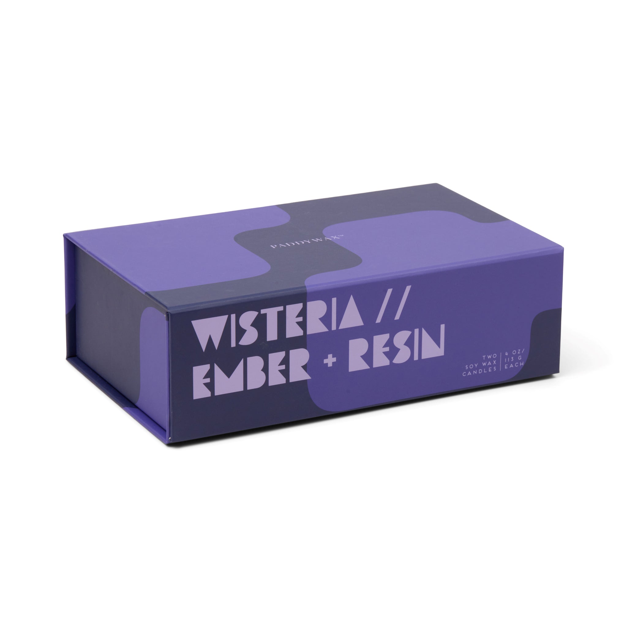 Boxed Set Of 2 Jigsaw 4 Oz Candles - Cobalt & Lavender - Wisteria & Ember+Resin