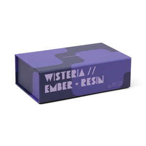 Boxed Set Of 2 Jigsaw 4 Oz Candles - Cobalt & Lavender - Wisteria & Ember+Resin