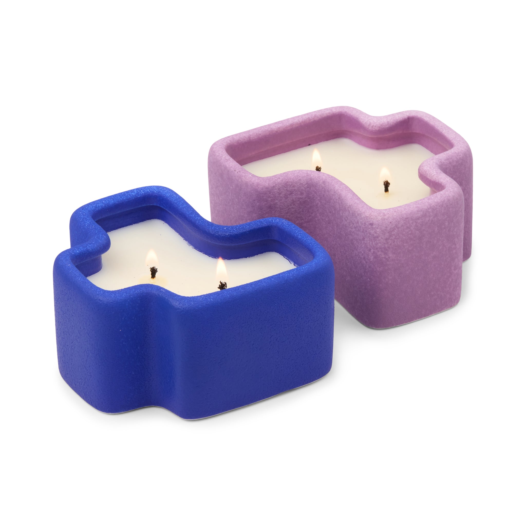 Boxed Set Of 2 Jigsaw 4 Oz Candles - Cobalt & Lavender - Wisteria & Ember+Resin