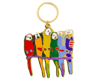 Karen Napaljarri Barnes Six Bird Enamel Keyring