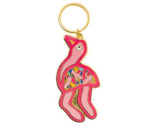 Thelma Beeton Pink Emu Keyring