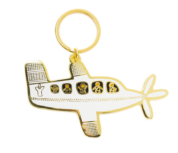 Debbie Coombes Plane Enamel Keyring