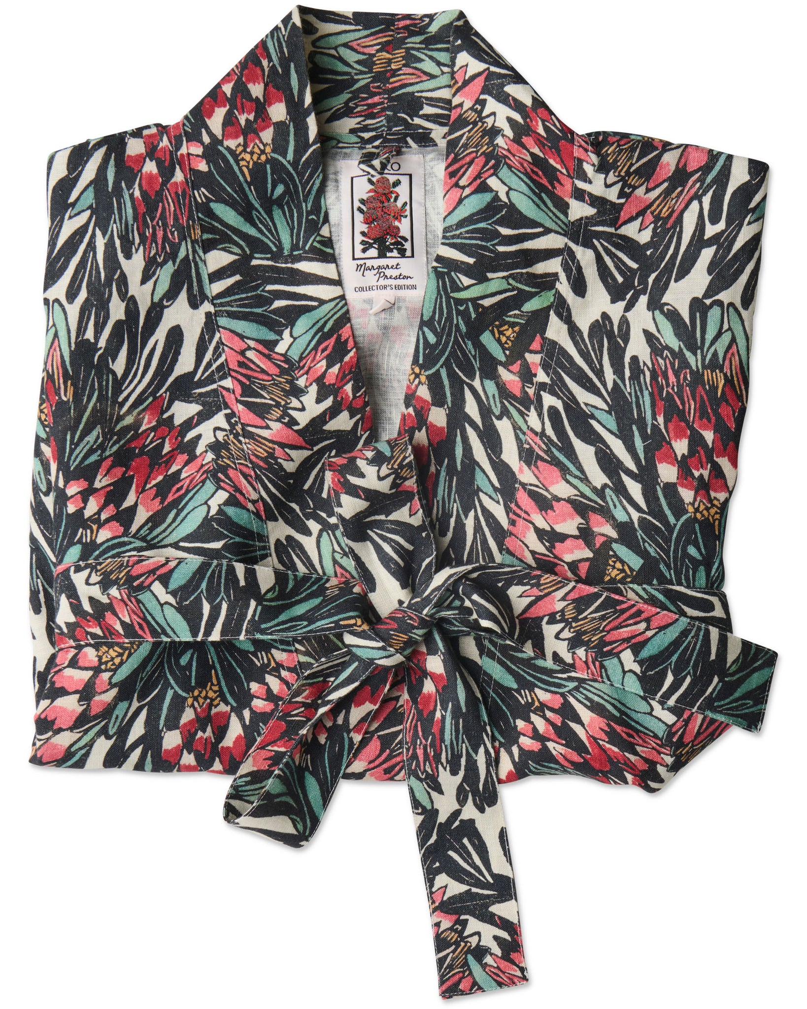 Protea Party Linen Robe  - Margaret Preston