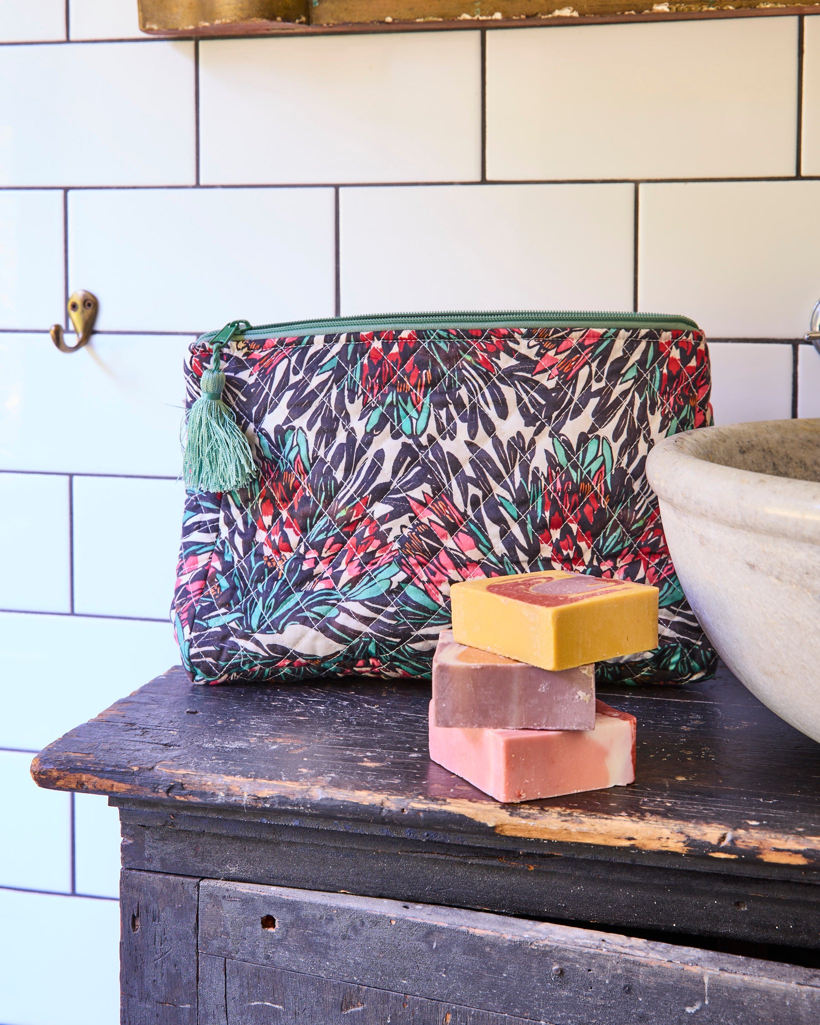 Protea Party Quilted Toiletry Purse  - Margaret Preston