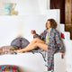 Protea Party Linen Robe  - Margaret Preston