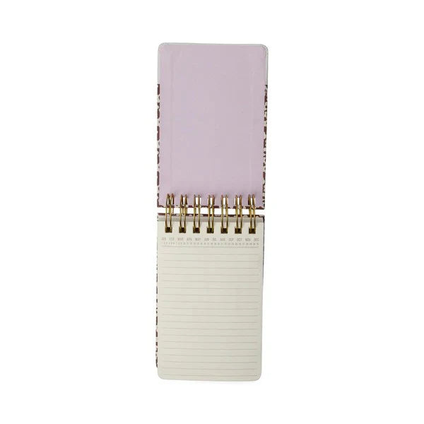 Twin Wire Chunky Notepad - Burgundy Groovy Floral