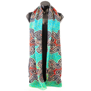 Medicine Tree Silk Scarf - Geraldine Napangardi Granites