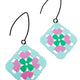 Granny Square Earrings Aqua