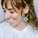 Granny Square Earrings Aqua