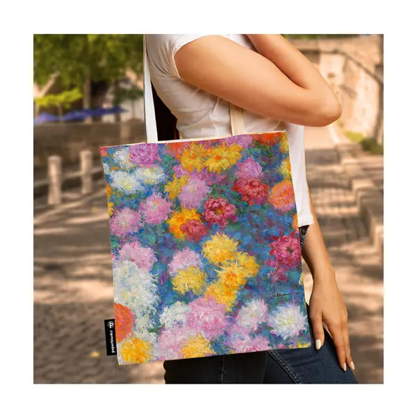 Monet's Chrysanthemums Canvas Tote Bag