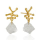 Nuria Raw Clear Crystal Drop Earrings