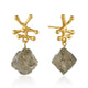 Nuria Raw Smoky Crystal Drop Earrings