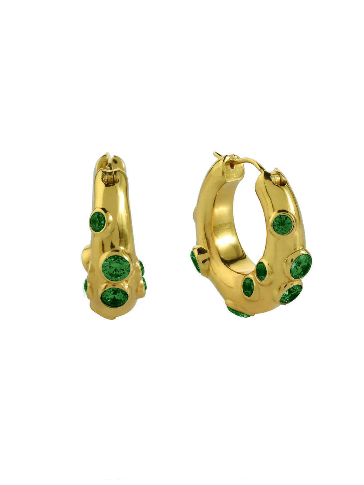 Oren Emerald Crystal Hoop Earrings