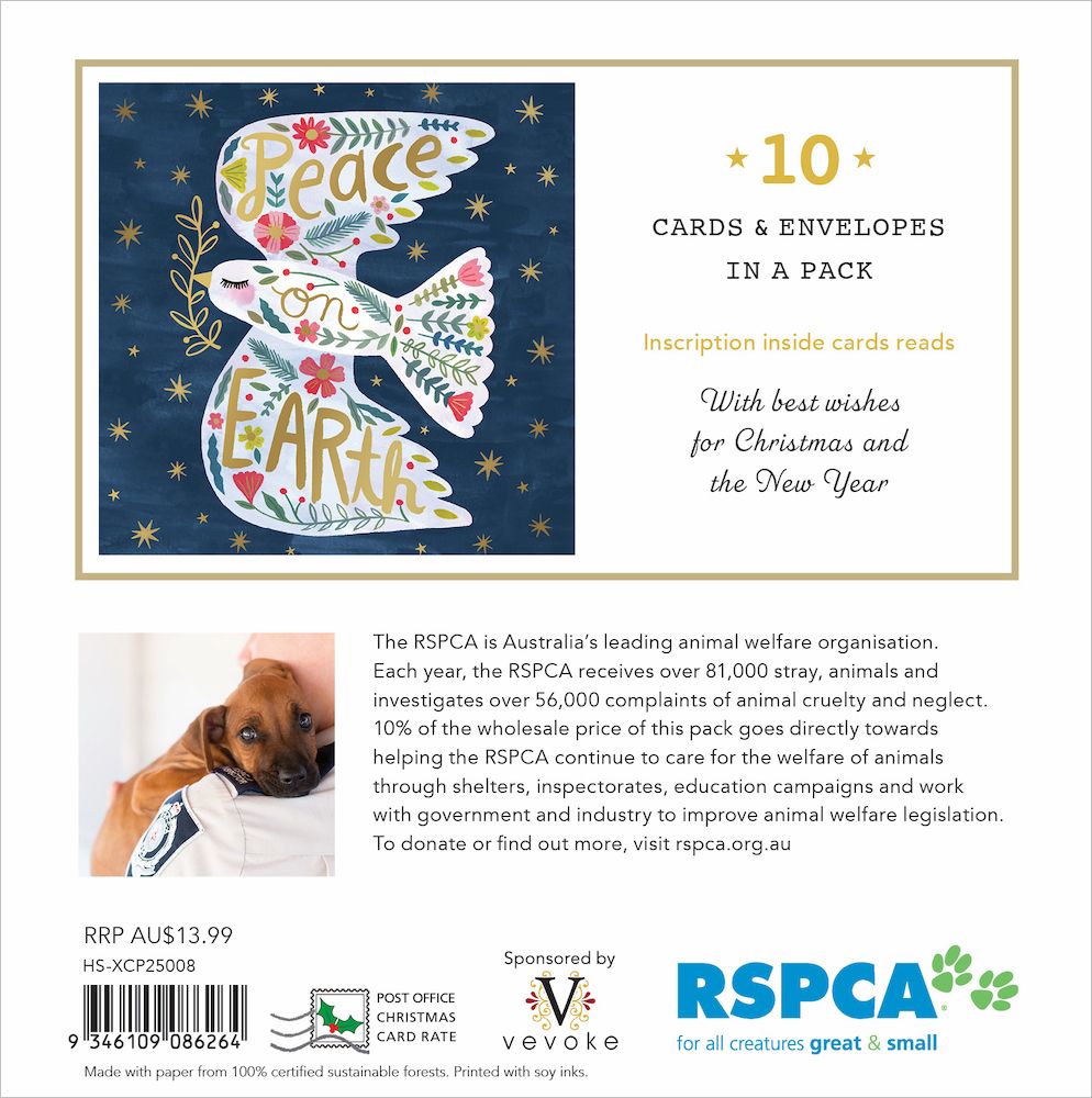 Christmas Card Wallet - RSPCA - Peace On Earth